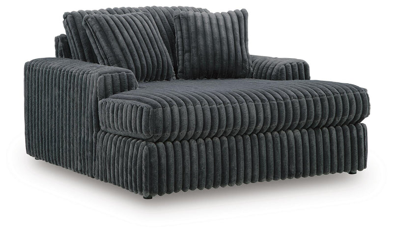 Midnight-Madness Living Room Chairs Oversized Chaise Gunmetal