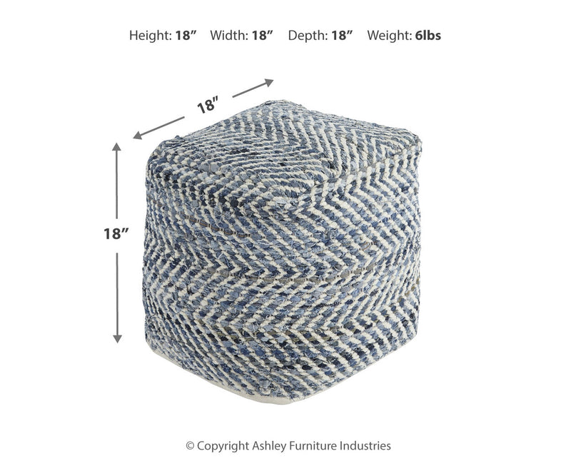 Chevron Pouf