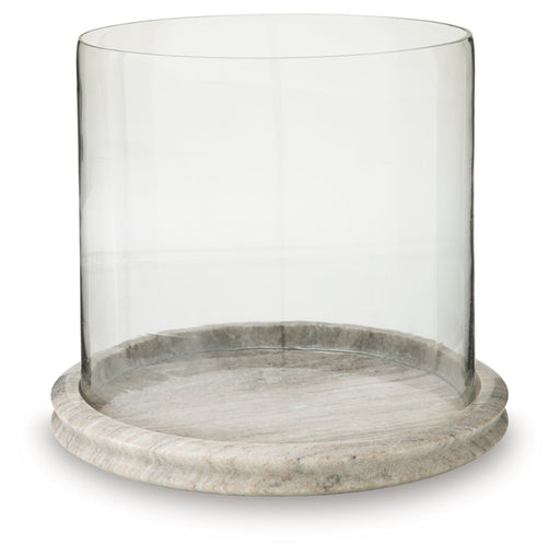 Saskia Candle Holder Clear Beige
