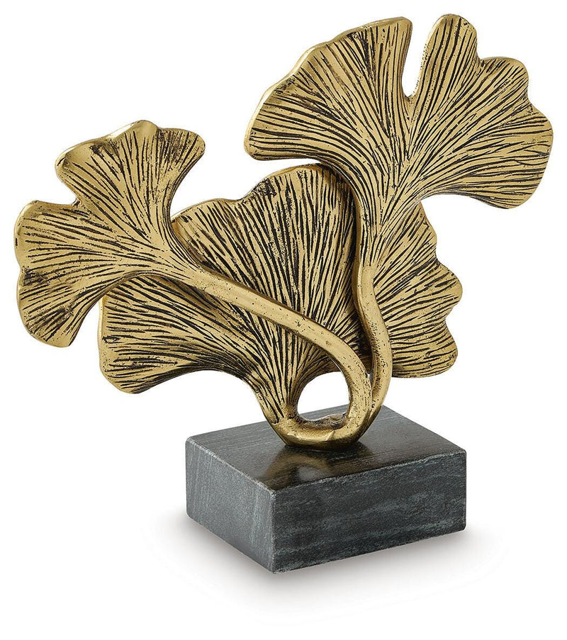 Bidelia Sculptures Collridge Sculpture Gold Finish Black