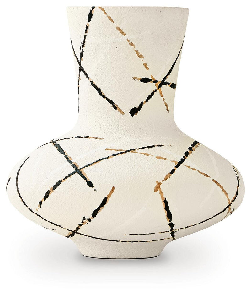 Mohsen Indoor/Outdoor Vases and Bottles - Cream/Black/Brown Brockford Vase
