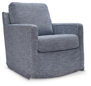 Renley Living Room Chairs Nenana Next-Gen Nuvella Swivel Glider Accent Chair Denim