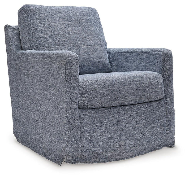Renley Living Room Chairs Nenana Next-Gen Nuvella Swivel Glider Accent Chair Denim