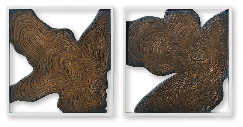 Odella Wall Decor Wall Sculptures Landley Wall Decor (Set of 2) Brown White