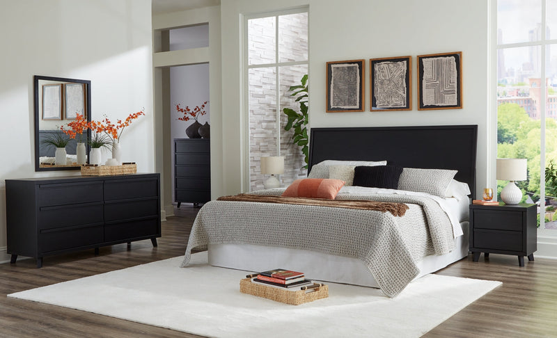 Danziar Full Panel Bed, Dresser and Mirror