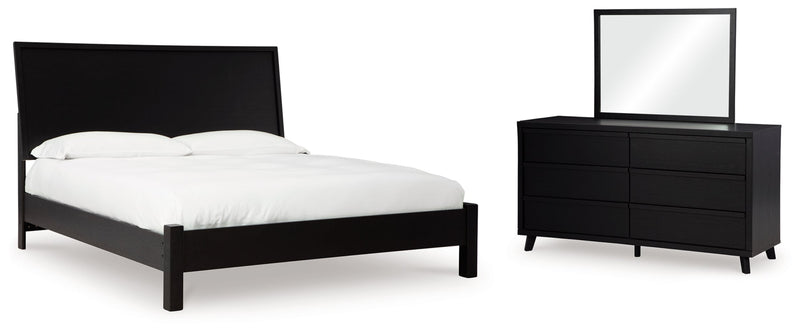 Danziar Full Panel Bed, Dresser and Mirror