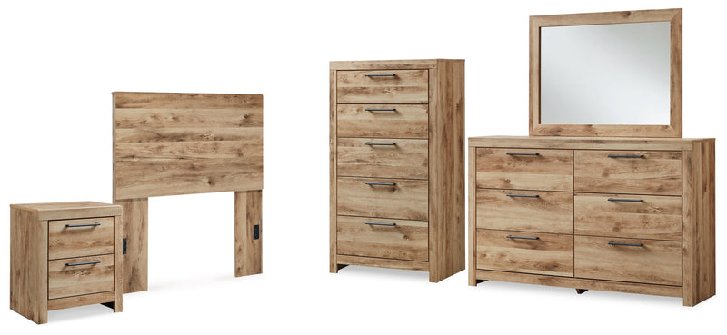 Hyanna Panel Bed, Dresser, Mirror, Chest & Nightstand, Bedroom Set