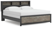 Jonnifer Bed King Bookcase Panel Bed Black Gray