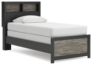 Jonnifer Bed Twin Bookcase Bed Black Gray