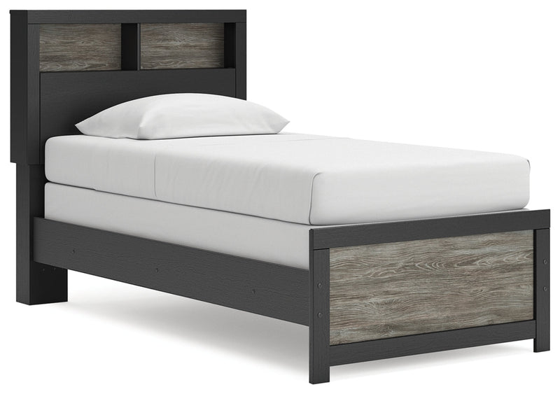 Jonnifer Bed Twin Bookcase Bed Black Gray