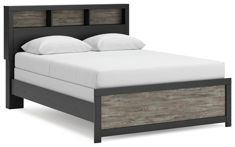 Jonnifer Bed Queen Bookcase Bed Black Gray