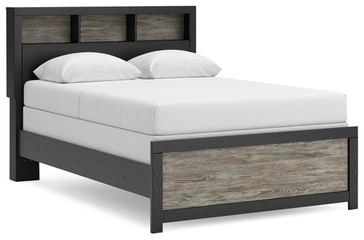 Jonnifer Bed Full Bookcase Bed Black Gray