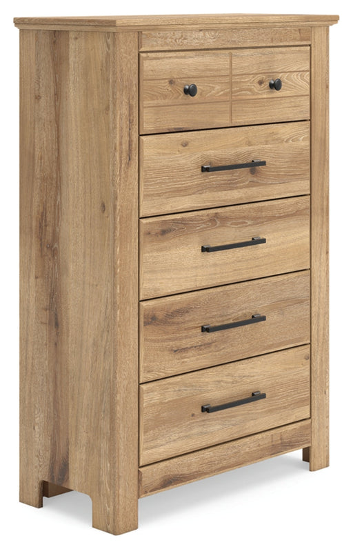 Fenderport Five Drawer Chest Tan