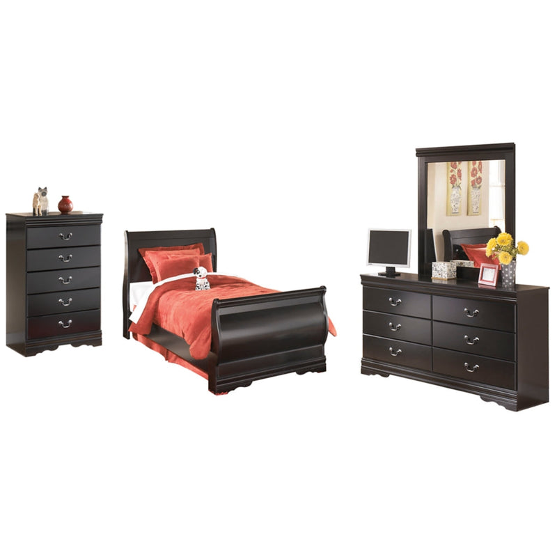 Huey Vineyard Sleigh Bed, Dresser, Mirror, Chest & Nightstand, Bedroom Set