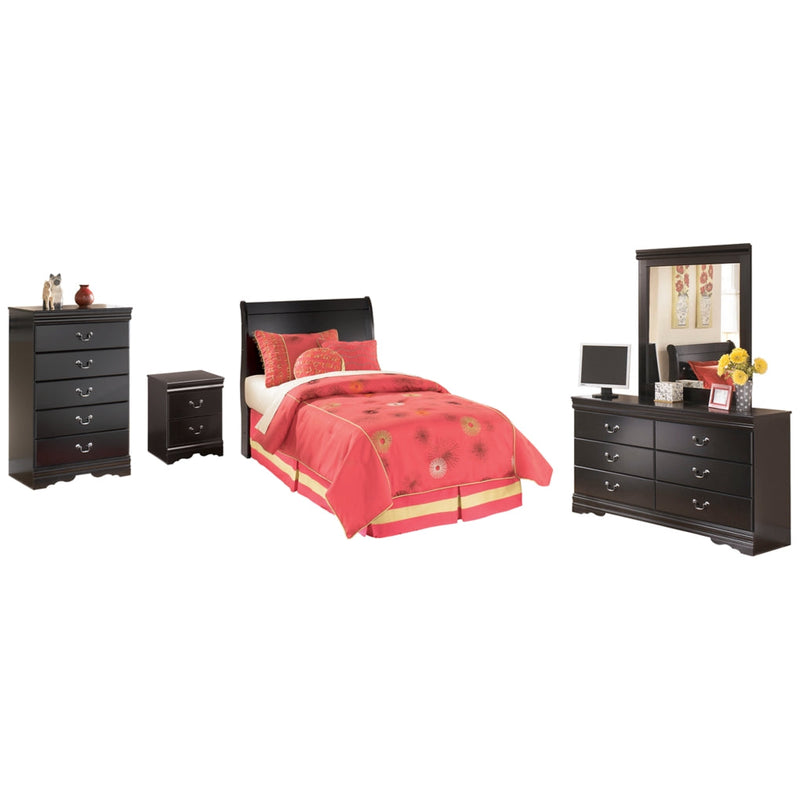 Huey Vineyard Sleigh Bed, Dresser, Mirror, Chest & Nightstand, Bedroom Set