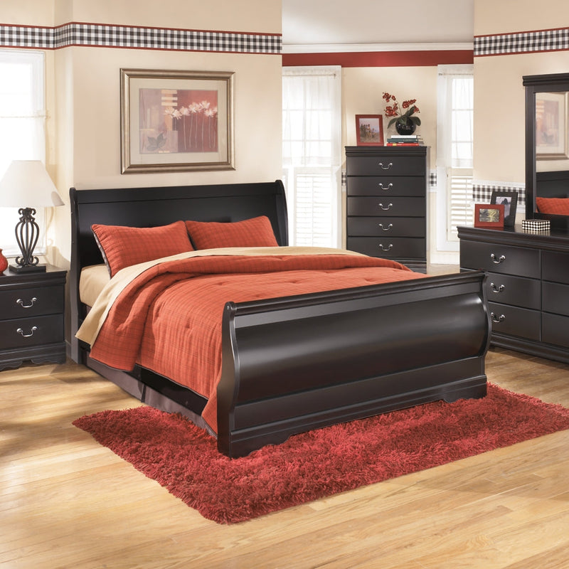 Huey Vineyard Sleigh Bed, Dresser, Mirror, Chest & Nightstand, Bedroom Set