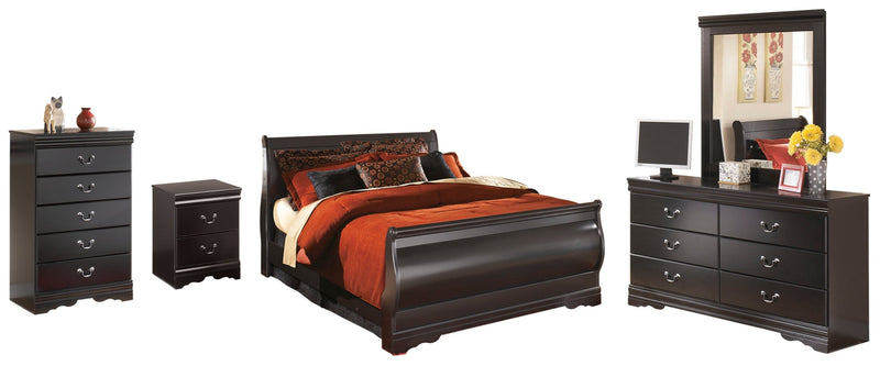 Huey Vineyard Sleigh Bed, Dresser, Mirror, Chest & Nightstand, Bedroom Set