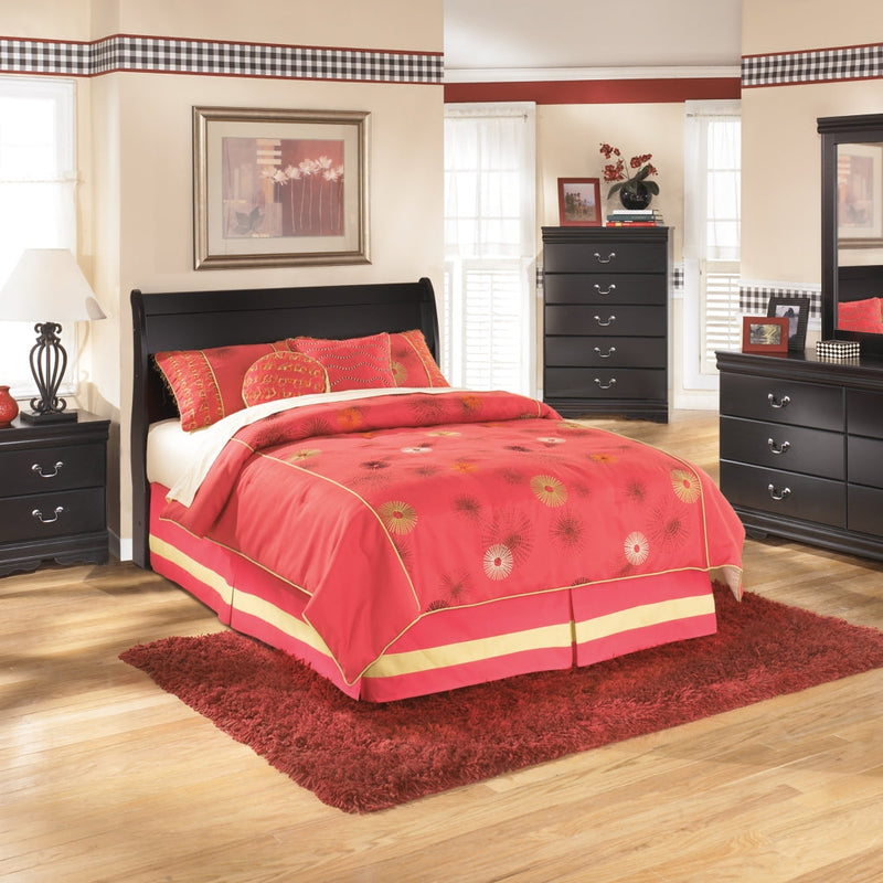 Huey Vineyard Sleigh Bed, Dresser, Mirror, Chest & Nightstand, Bedroom Set