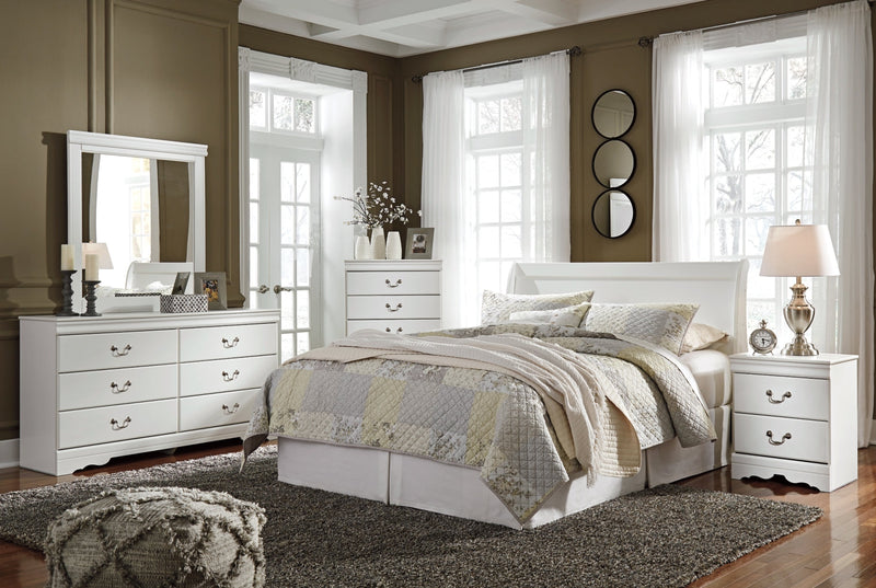 Anarasia Sleigh Bed, Dresser, Mirror, Chest & Nightstand, Bedroom Set