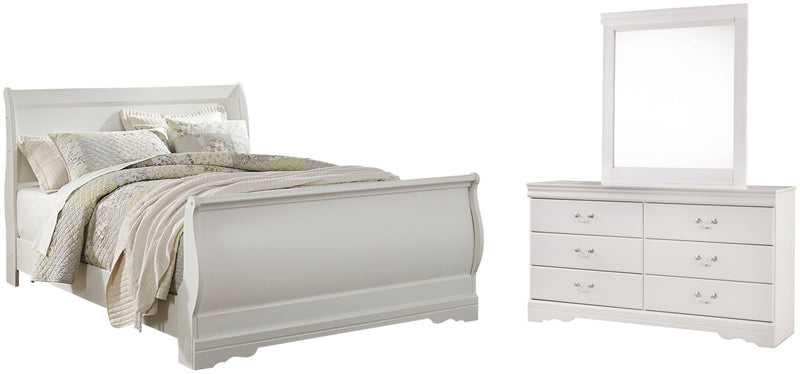 Anarasia Sleigh Bed, Dresser, Mirror, Chest & Nightstand, Bedroom Set