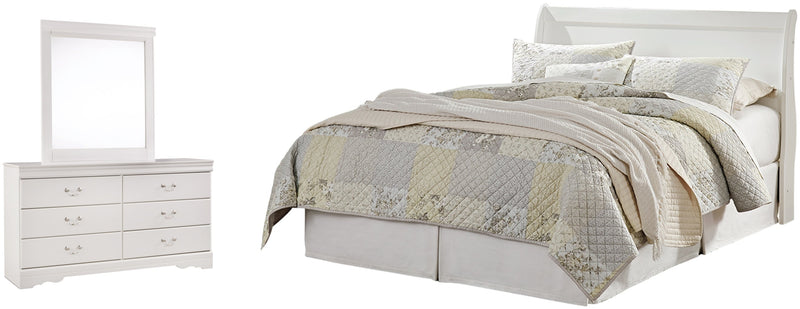 Anarasia Sleigh Bed, Dresser, Mirror, Chest & Nightstand, Bedroom Set