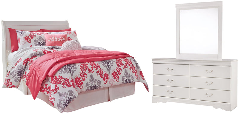 Anarasia Sleigh Bed, Dresser, Mirror, Chest & Nightstand, Bedroom Set