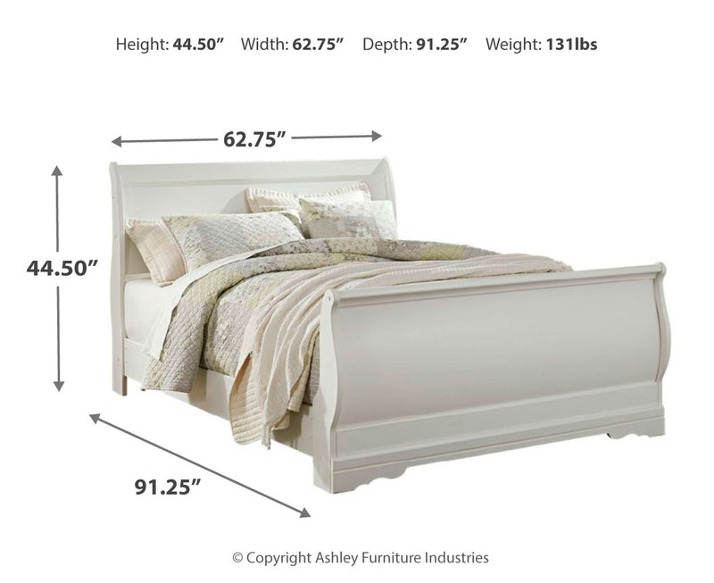 Anarasia Sleigh Bed, Dresser, Mirror, Chest & Nightstand, Bedroom Set