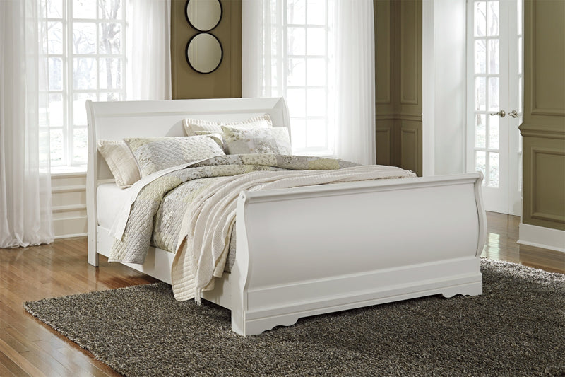 Anarasia Sleigh Bed, Dresser, Mirror, Chest & Nightstand, Bedroom Set