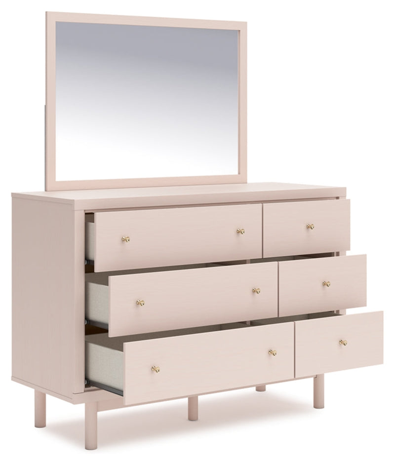 Wistenpine Upholstered Panel Bed, Dresser, Mirror, Chest & Nightstand, Bedroom Set
