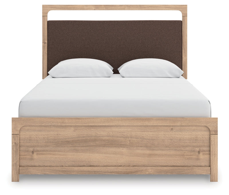 Kinlanni Upholstered Bed, Dresser, Mirror & Nightstand, Bedroom Set