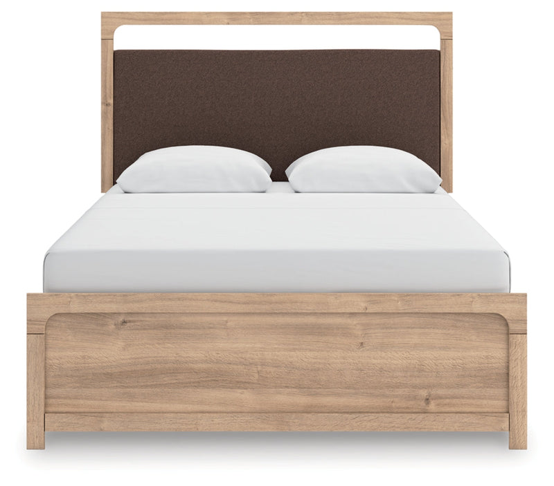 Kinlanni Upholstered Bed, Dresser, Mirror & Nightstand, Bedroom Set