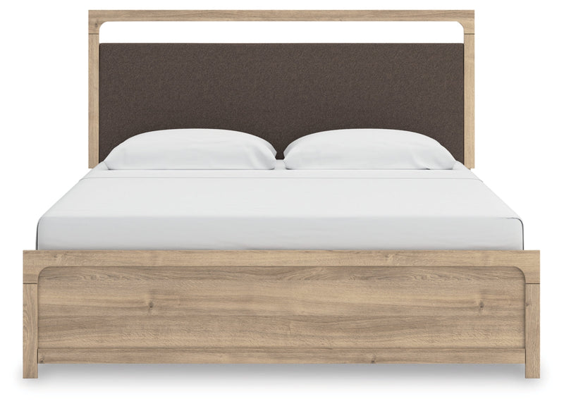 Kinlanni Upholstered Bed, Dresser, Mirror & Nightstand, Bedroom Set