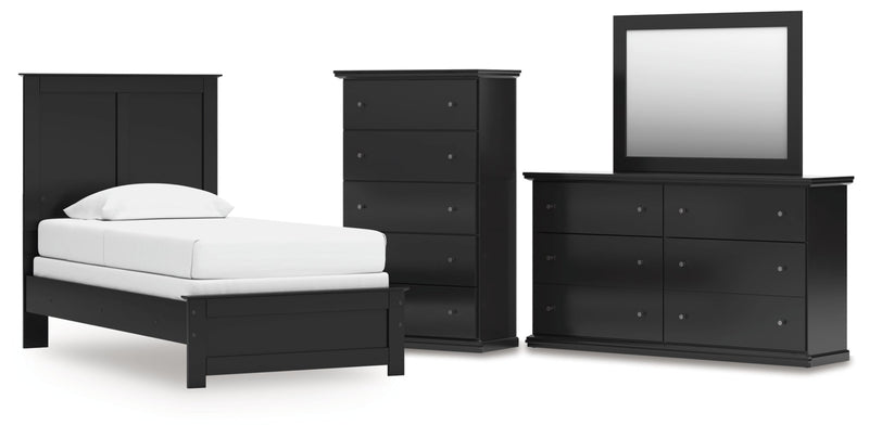 Maribel Panel Bed, Dresser, Mirror, Chest & Nightstand, Bedroom Set