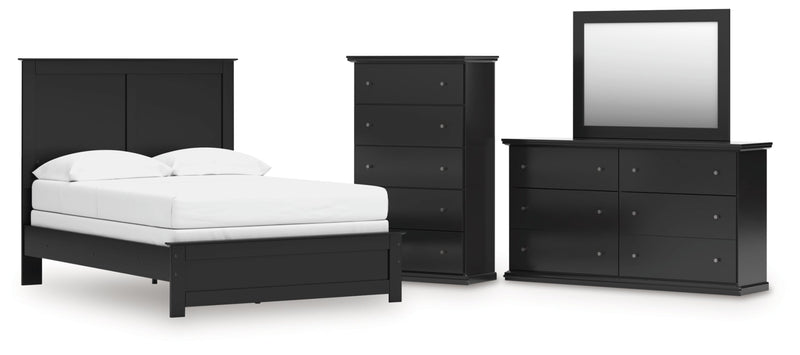Maribel Panel Bed, Dresser, Mirror, Chest & Nightstand, Bedroom Set