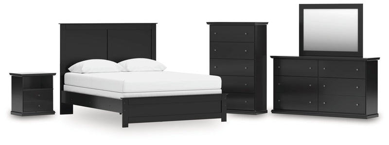 Maribel Panel Bed, Dresser, Mirror, Chest & Nightstand, Bedroom Set