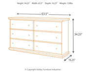 Maribel Six Drawer Dresser