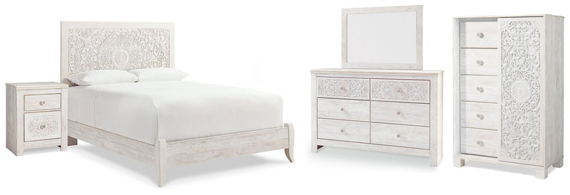 Paxberry Panel Bed, Dresser, Mirror, Chest & Nightstand, Bedroom Set