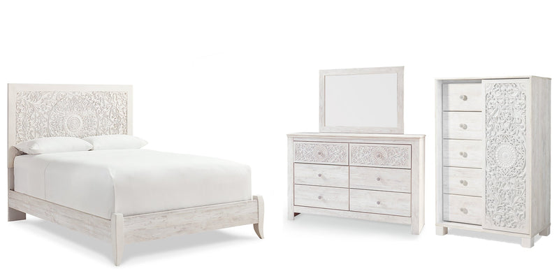 Paxberry Panel Bed, Dresser, Mirror, Chest & Nightstand, Bedroom Set