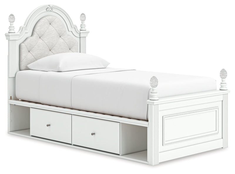 Kozlani Upholstered Panel Bed, Dresser, Mirror & Nightstand, Bedroom Set