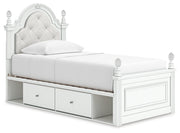Maylilly Twin Upholstered Panel Bed with Storage