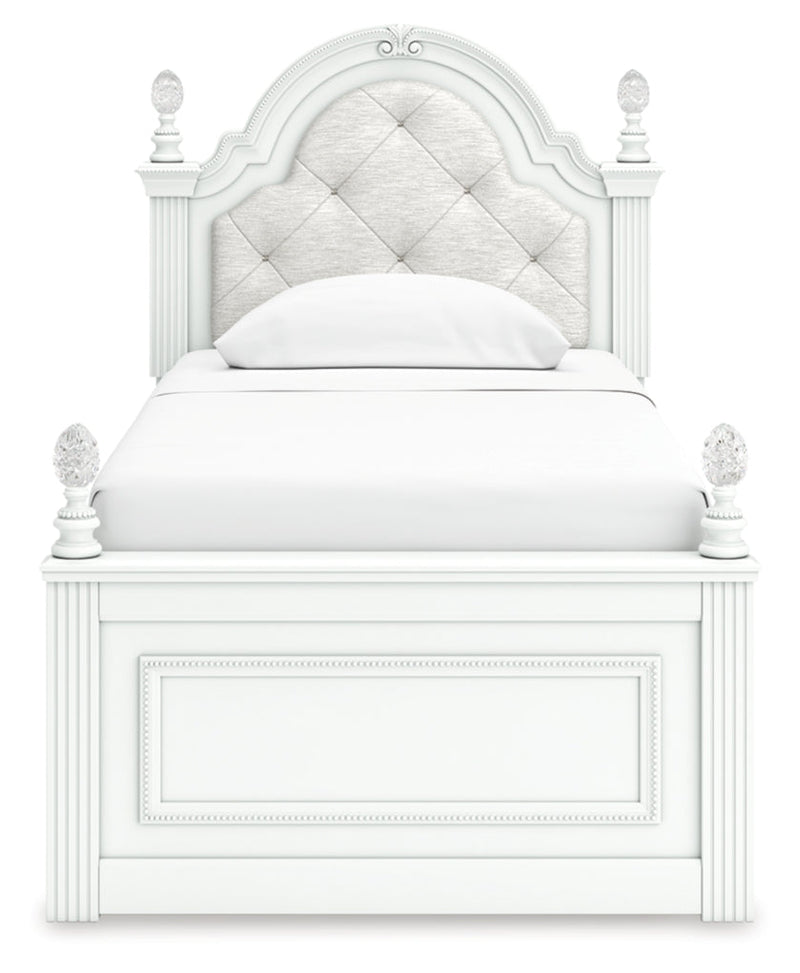 Kozlani Upholstered Panel Bed, Dresser, Mirror & Nightstand, Bedroom Set