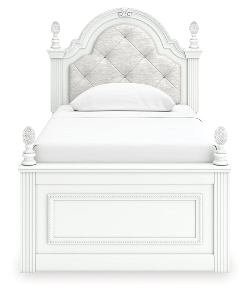 Kozlani Upholstered Panel Bed, Dresser, Mirror & Nightstand, Bedroom Set