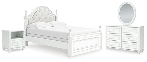 Kozlani Bedroom Sets Full Upholstered Panel Bed Dresser, Mirror and Nightstand