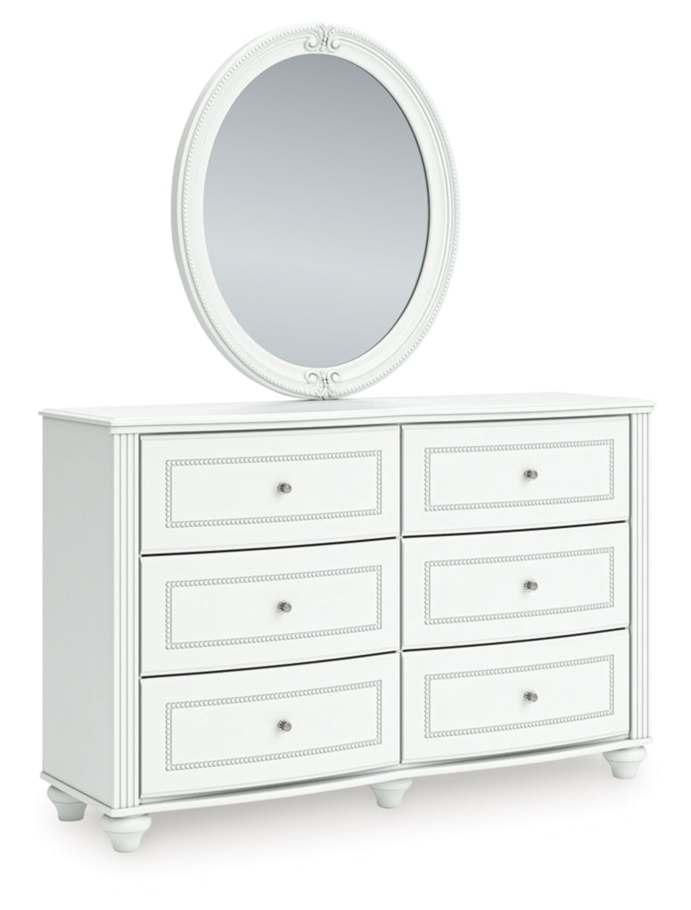 Kozlani Upholstered Panel Bed, Dresser, Mirror & Nightstand, Bedroom Set