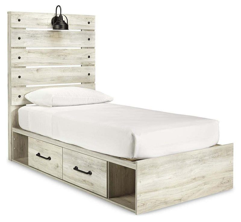 Cambeck Beds Twin Panel Bed with 4 Storage Drawers