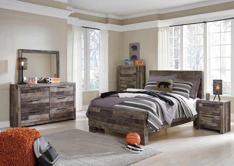Derekson Panel Bed, Dresser, Mirror, Chest & Nightstand, Bedroom Set