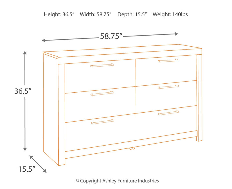Derekson Six Drawer Dresser