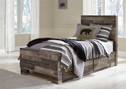 Derekson Beds Twin Panel Bed with 2 Storage Drawers