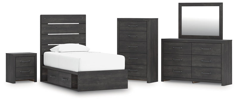 Hollivern Panel Bed, Dresser, Mirror, Chest & Nightstand, Bedroom Set