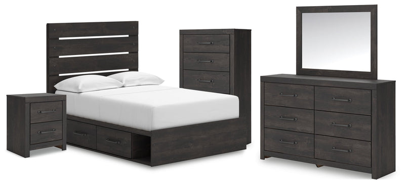 Hollivern Panel Bed, Dresser, Mirror, Chest & Nightstand, Bedroom Set
